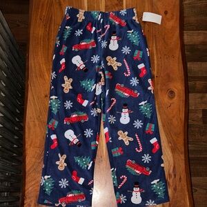 Cuddl Duds Kids Pajama Bottoms with Snowman and Candy Cane Print